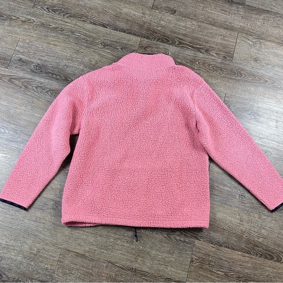 PINK Cozy Fleece Women L Pink Zip Drawstring Mock Neck Front Pocket Warm Outdoor - Picture 5 of 7
